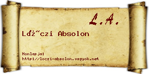 Lóczi Absolon névjegykártya